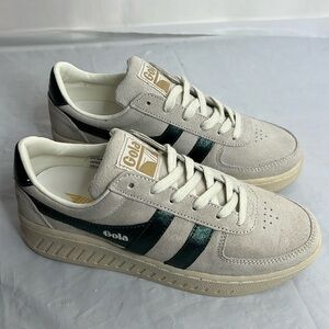 Gola Womens Grandslam Flame White Suede Casual And Fashion Sneakers NWT